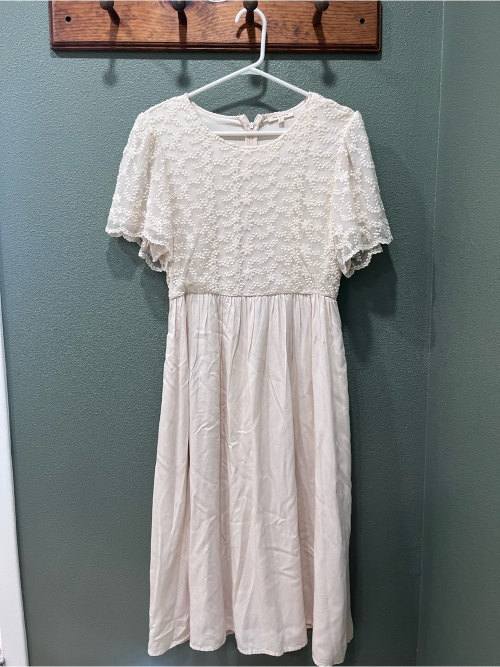 Ivory Beaded Midi Dress